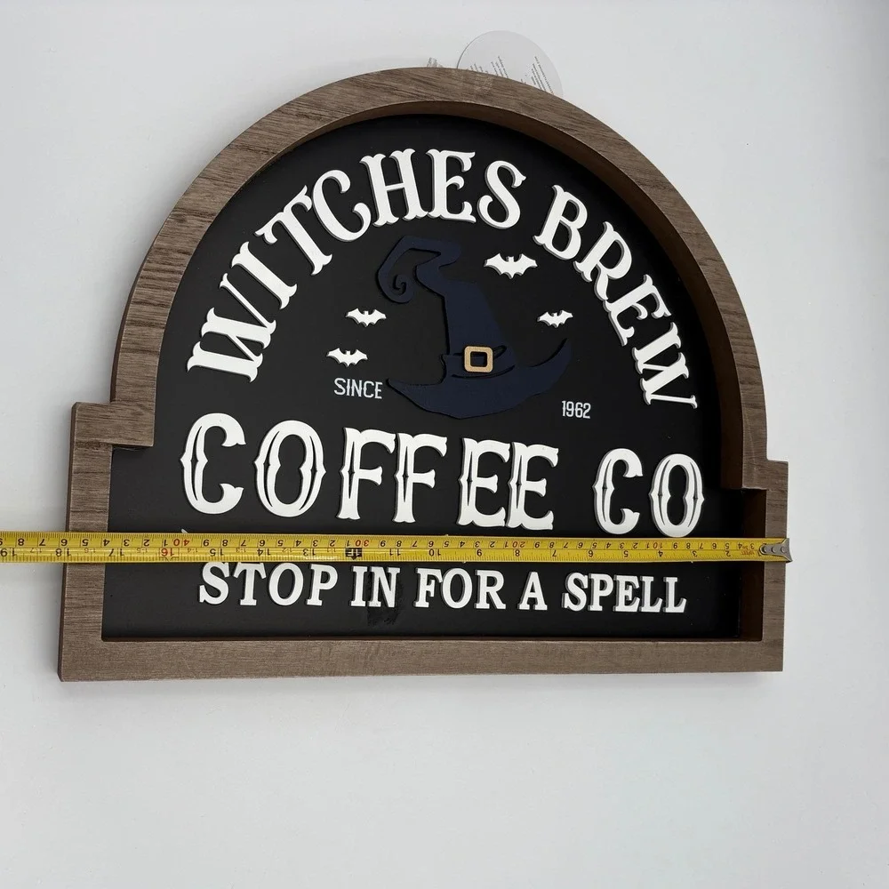 Witches Brew Coffee Co Wooden HALLOWEEN Coffee Bar Sign Willow & Riley Decor